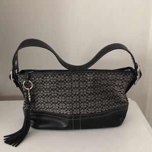 Coach bag with black leather trims
